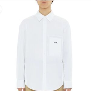 Wooyoungmi White Cotton Back Logo Shirt